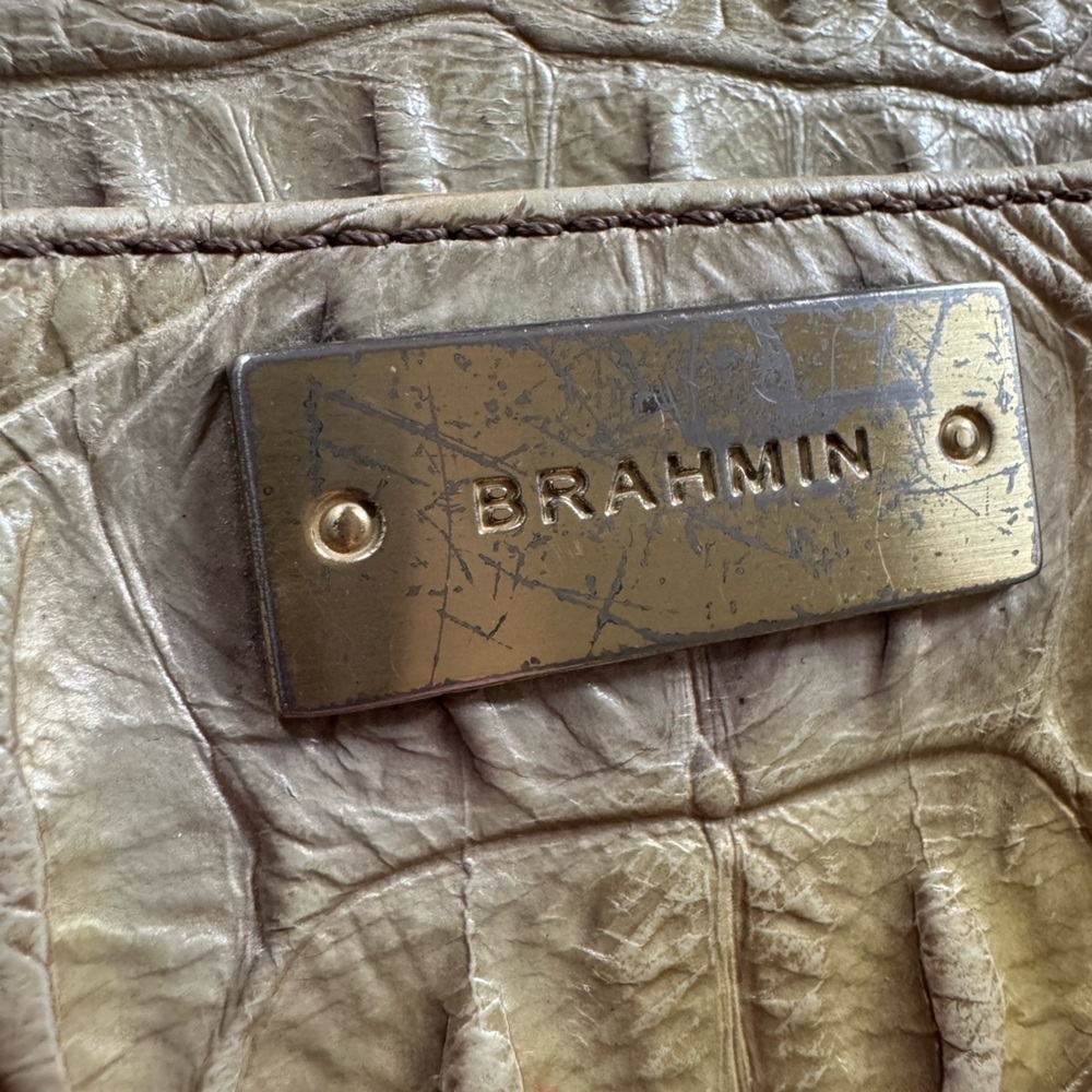 Brahmin Medium ASHER Tan Melbourne Croc Leather Tote Purse - Picture 3 of 6